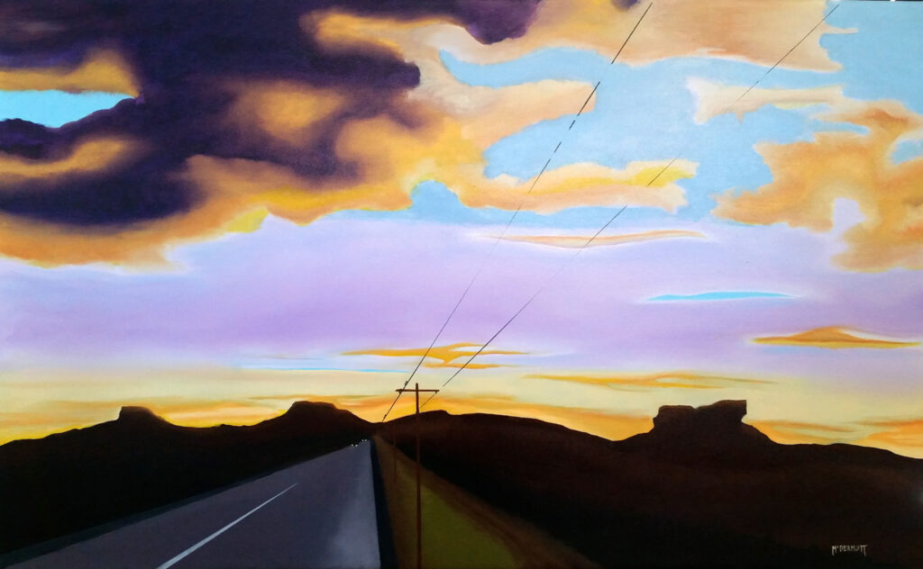 SUNSET AT CASTLE ROCK |  2018, oil on canvas | 30” x 48"   