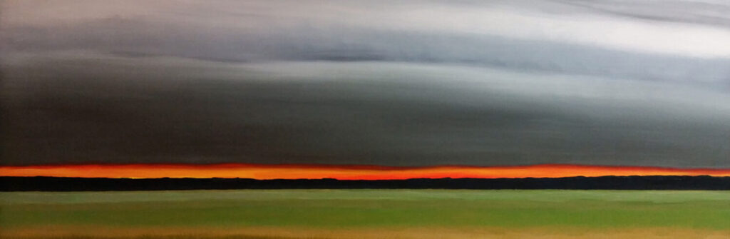 SNOW STORM AT SUNSET |  2013, oil on canvas | 30” x 48"  